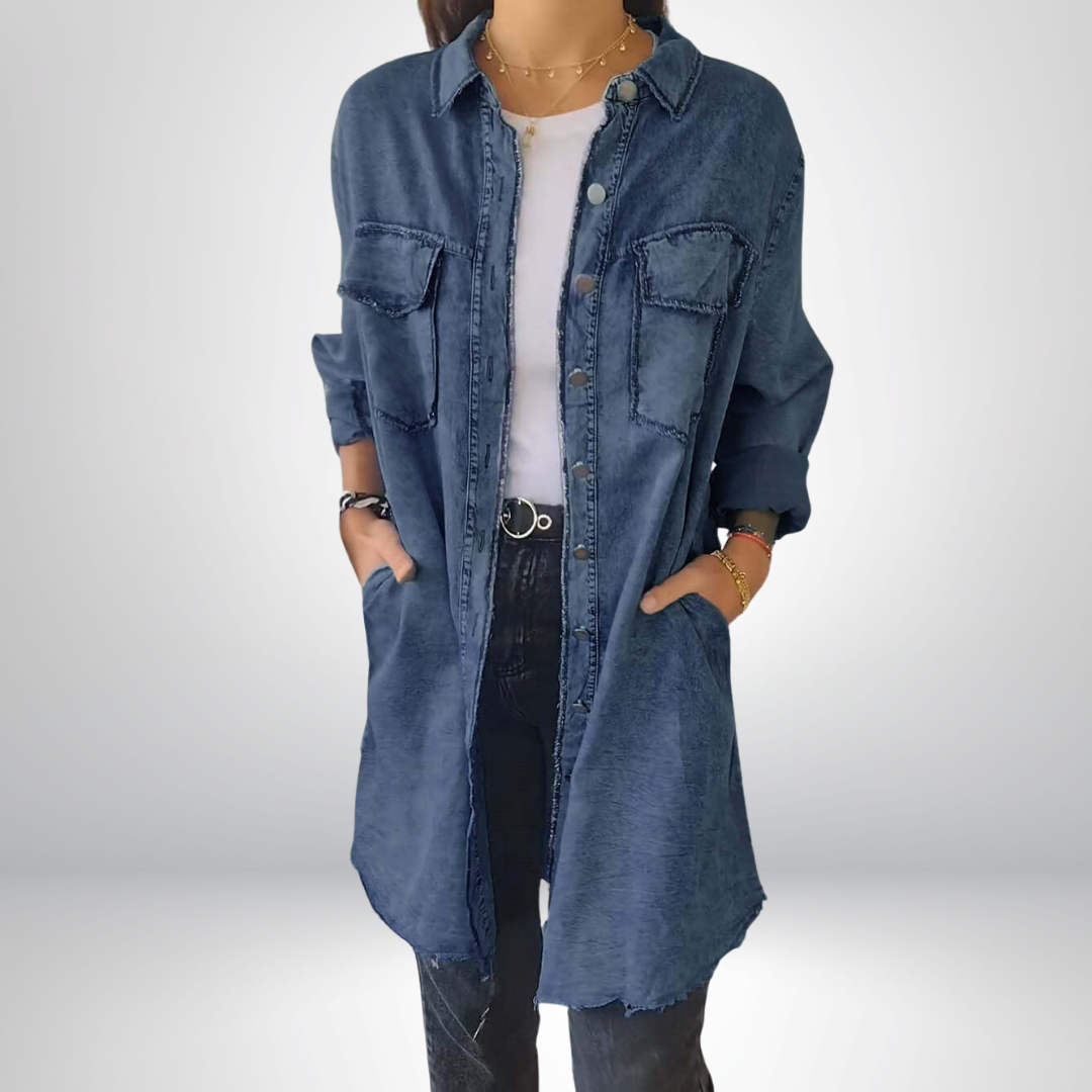 Sofia® | Stylish and Versatile Long-Sleeve Denim Jacket with Collar