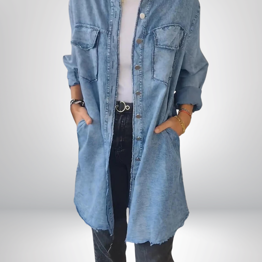 Sofia® | Stylish and Versatile Long-Sleeve Denim Jacket with Collar