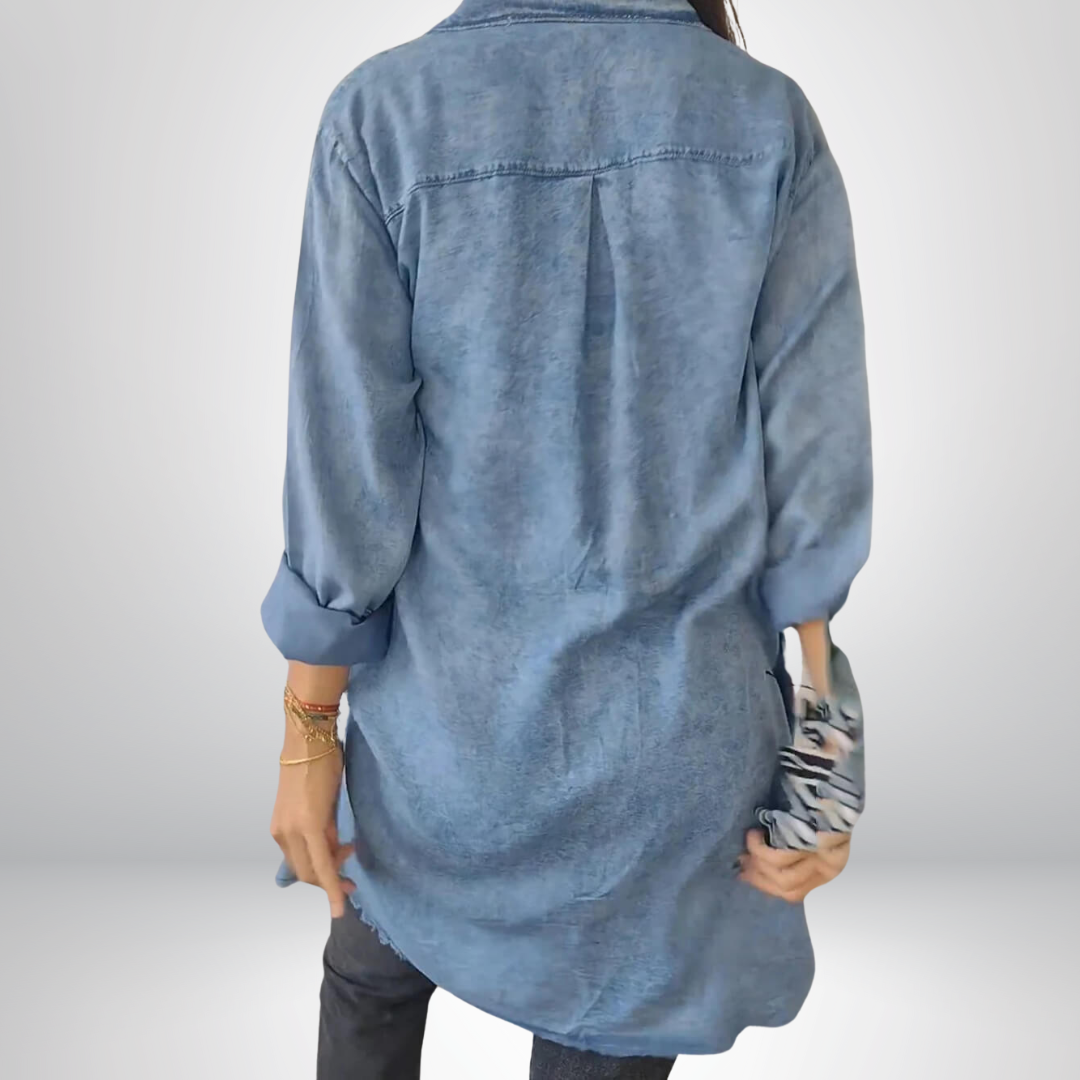 Sofia® | Stylish and Versatile Long-Sleeve Denim Jacket with Collar