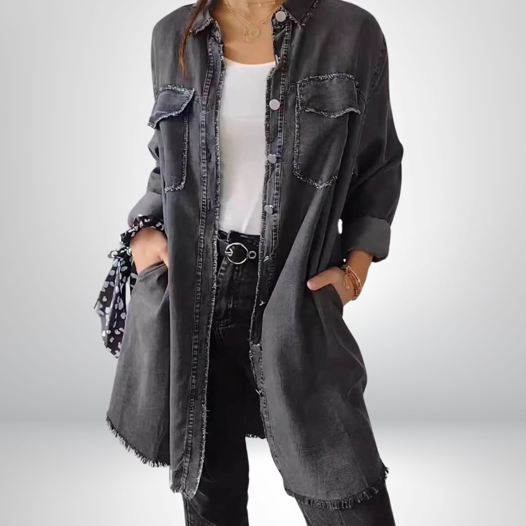 Sofia® | Stylish and Versatile Long-Sleeve Denim Jacket with Collar