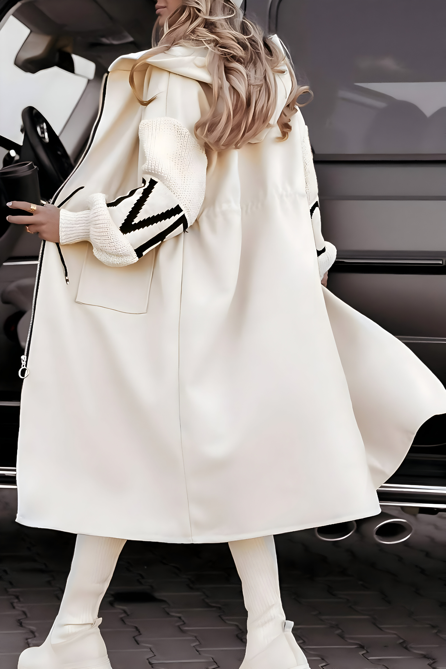 FELICIA | KNIT-SLEEVE HOODED JACKET