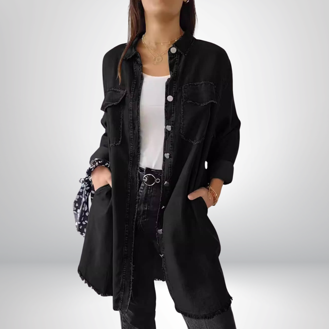 Sofia® | Stylish and Versatile Long-Sleeve Denim Jacket with Collar
