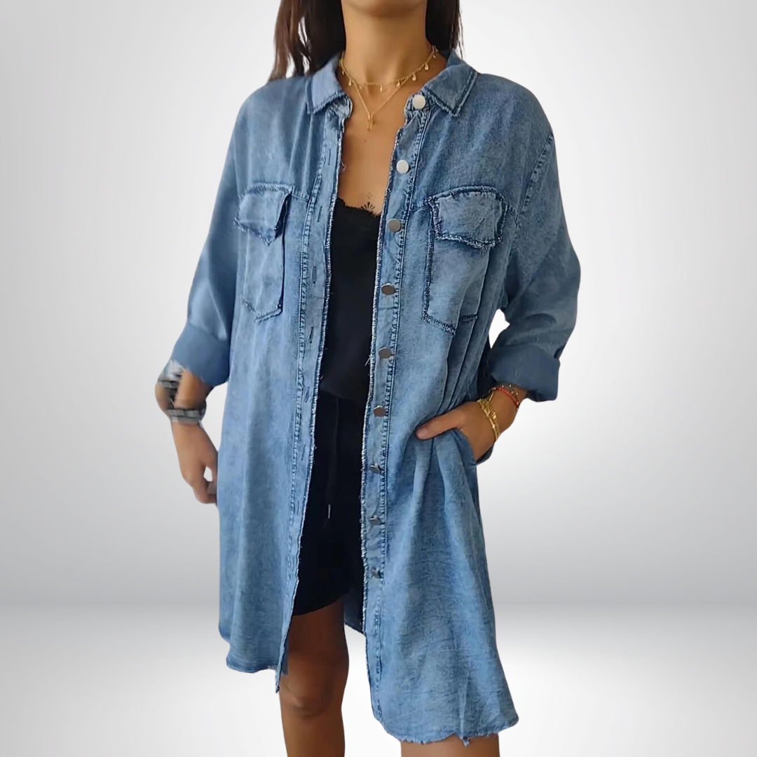 Sofia® | Stylish and Versatile Long-Sleeve Denim Jacket with Collar